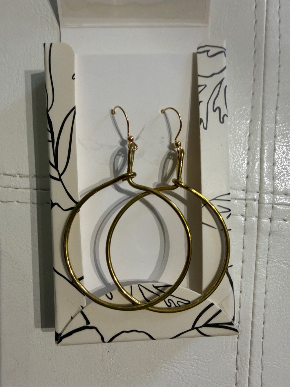 Gold Hoop Drop Earrings - Elegant Women's Jewelry